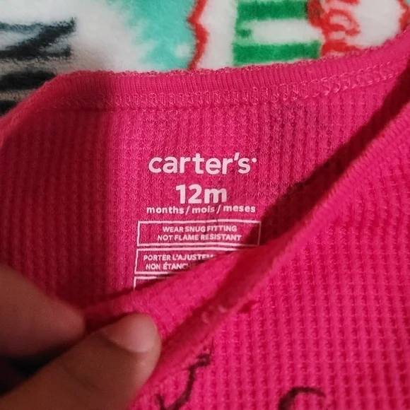 Carters Little girl set of Pink long sleeve Pants Outfit Size 12Months - Picture 4 of 5
